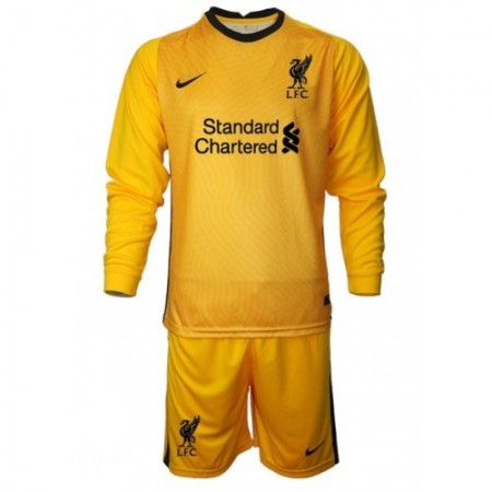 Koszulka Liverpool Bramkarska Dziecięcy Wyjazdowe Koszulki Piłkarskie 2020-2021 Długi Rękaw